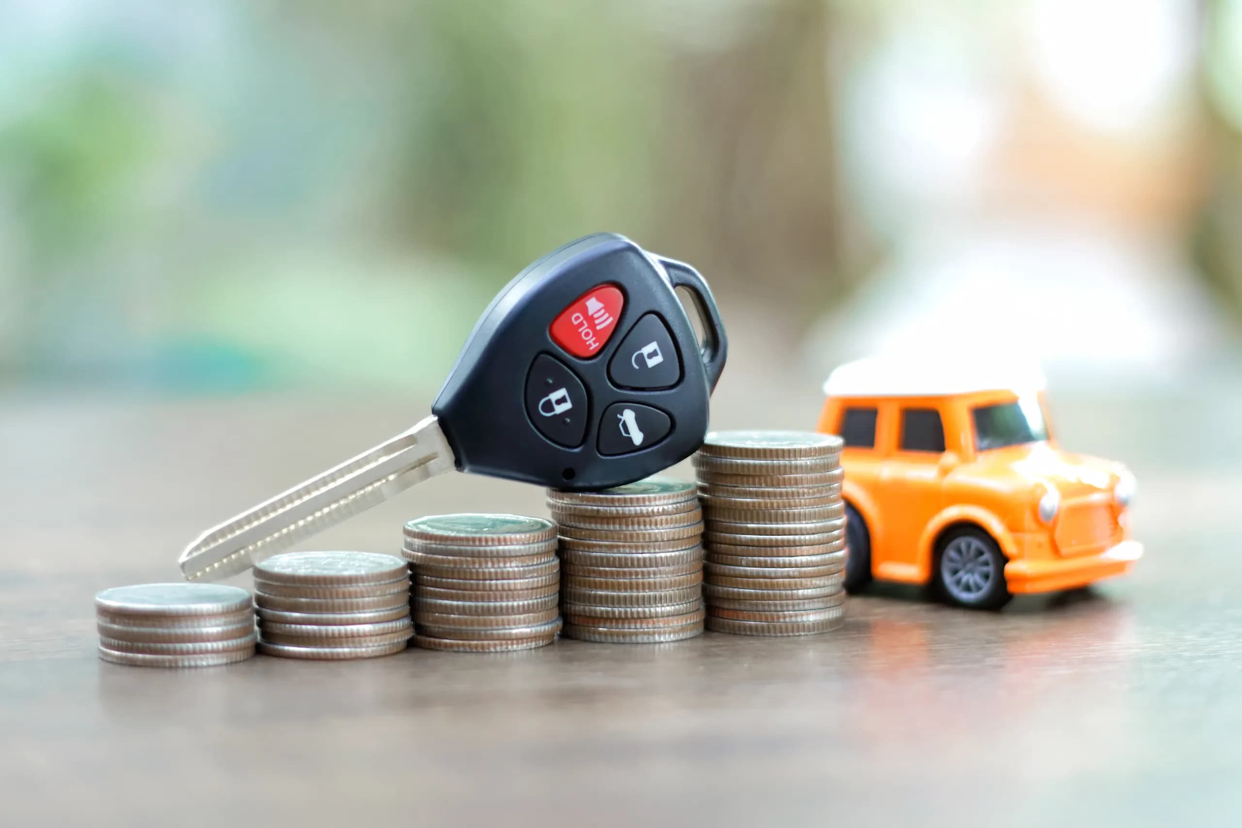 Car keys sitting on table.
